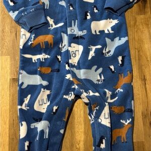 Carter's Blue Animal Print Footed Pajamas
